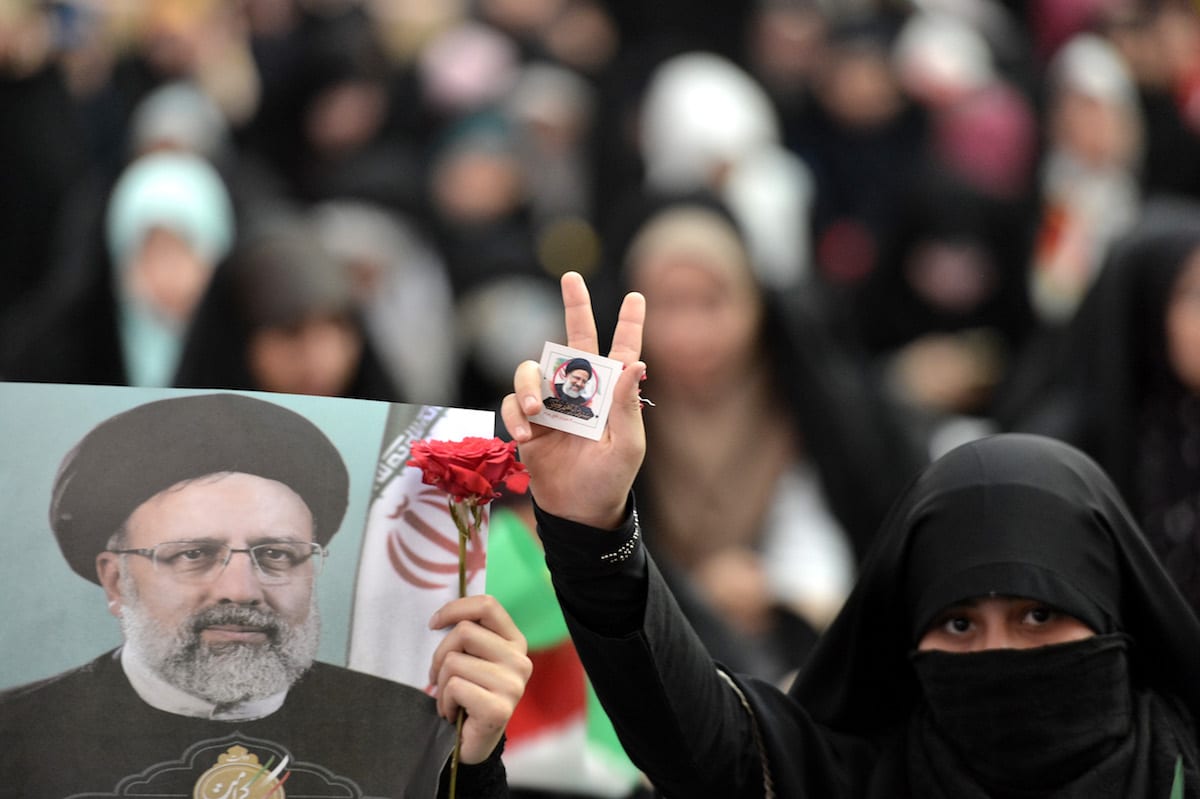 Hard Liner And Candidate For Iranian President Ebrahim Raisi Middle