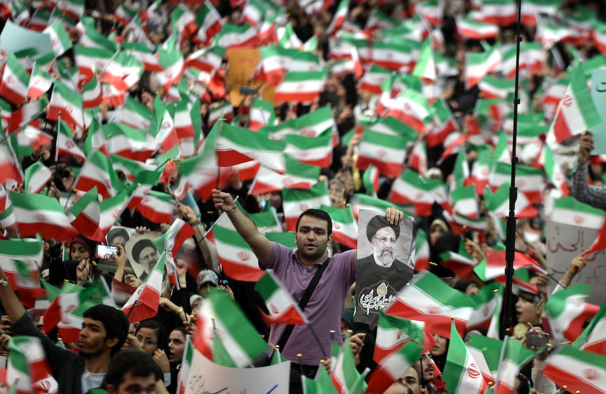 TEHRAN, IRAN – MAY 16: Supporters of Iranian cleric and presidential ...