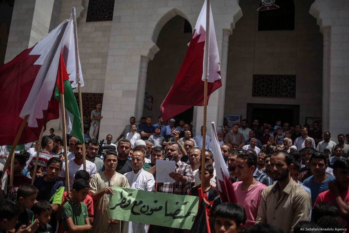 Demonstration In Support Of Qatar In Gaza Middle East Monitor