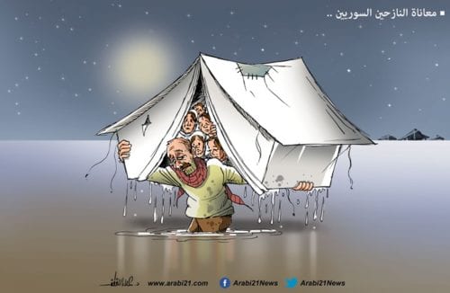 Syrian refugees [Cartoon/Arabi21]