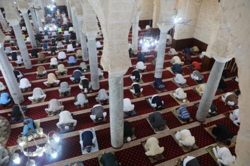 Socially distanced Friday prayer at Murad Agha Mosque in Libya – Middle ...