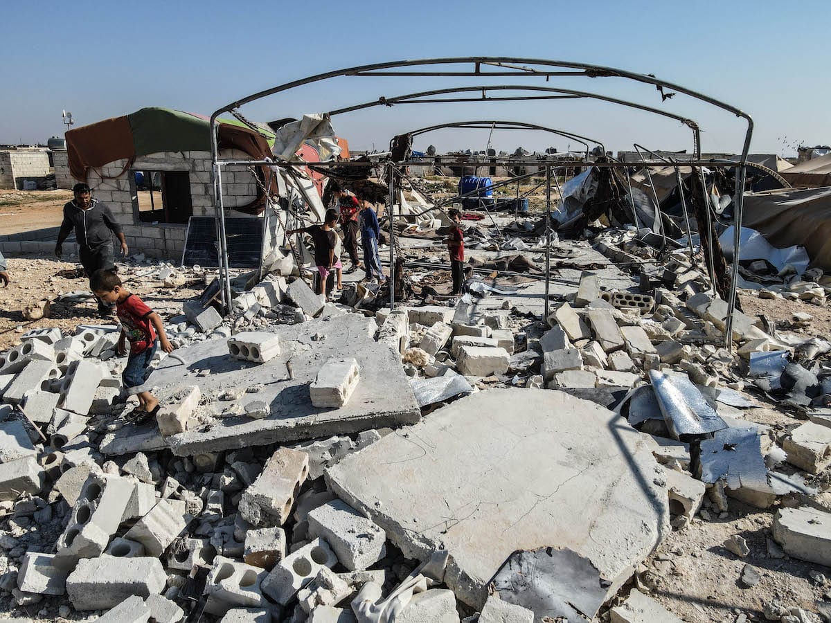 IDLIB, SYRIA – JUNE 9: Kids Walk On Debris At Abrar Refugee Camp After ...