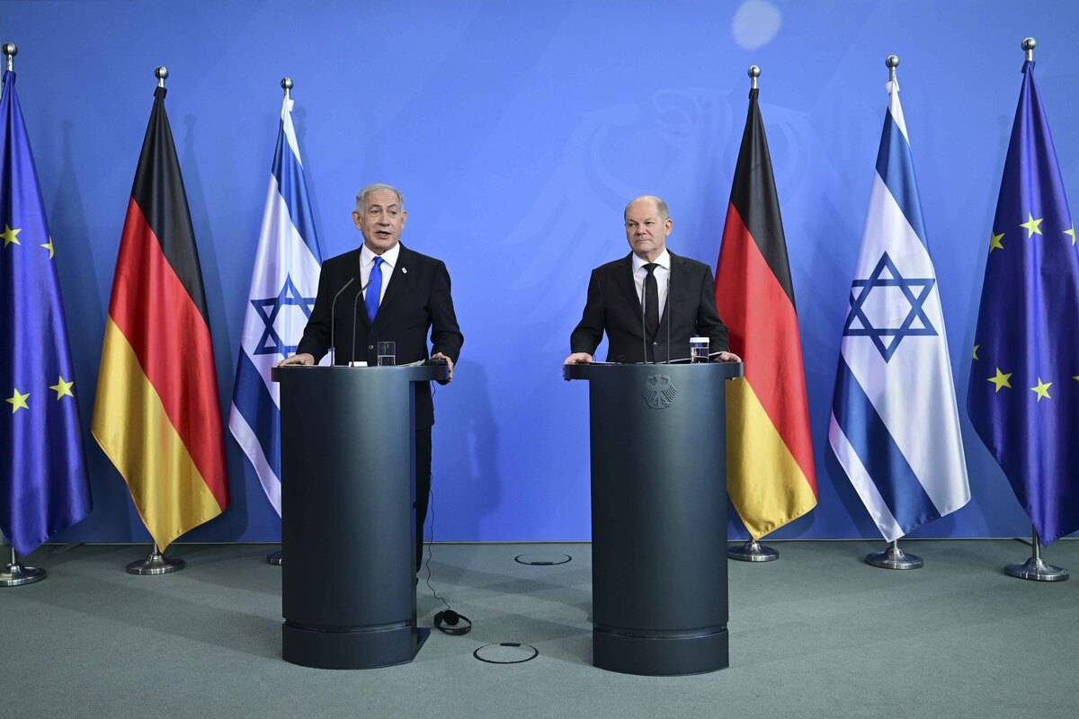 Germany’s Chancellor Olaf Scholz – Israel’s Prime Minister Benjamin ...