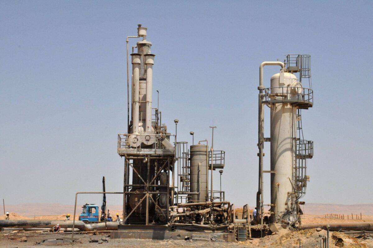 A picture taken shows a Syria gas field, 35 kilometres (20 miles) northeast of the ancient city of Palmyra, in the central province of Homs on July 9, 2017 on July 9, 2017 [STRINGER/AFP via Getty Images]