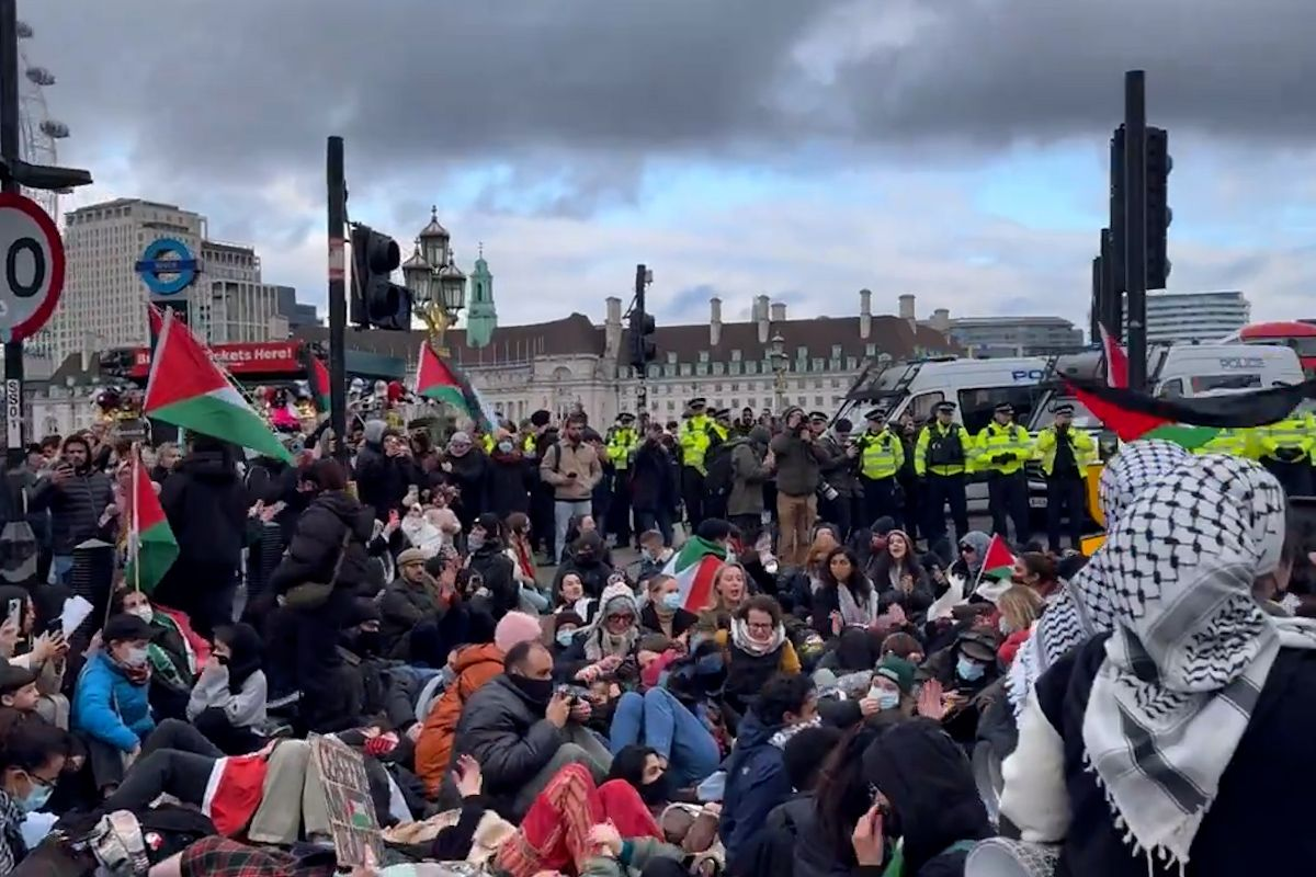 Protesters Clash With London Police At Westminster Bridge Middle East Monitor 5084